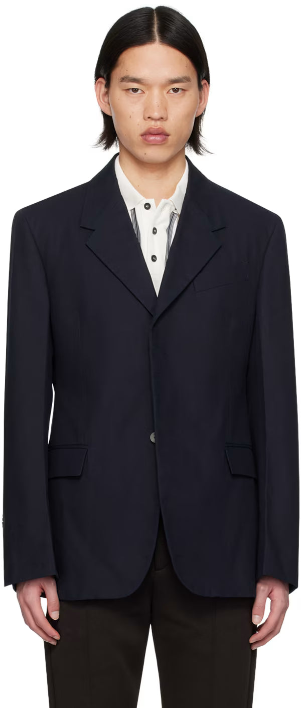 Ferragamo Navy Single-Breasted Blazer