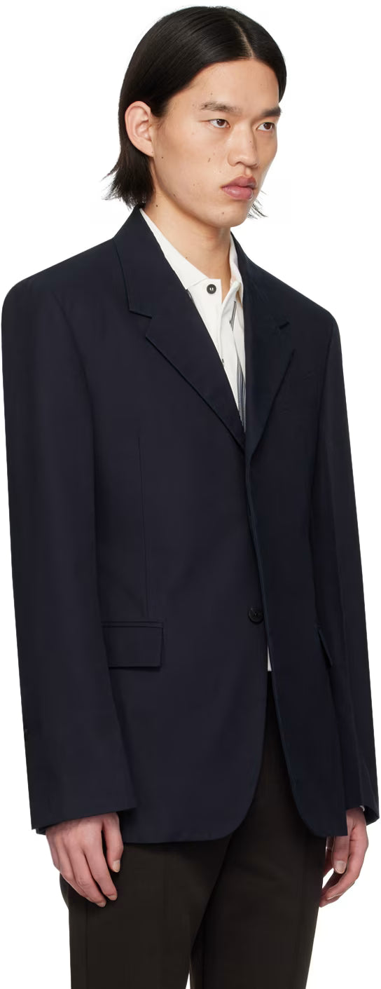 Ferragamo Navy Single-Breasted Blazer