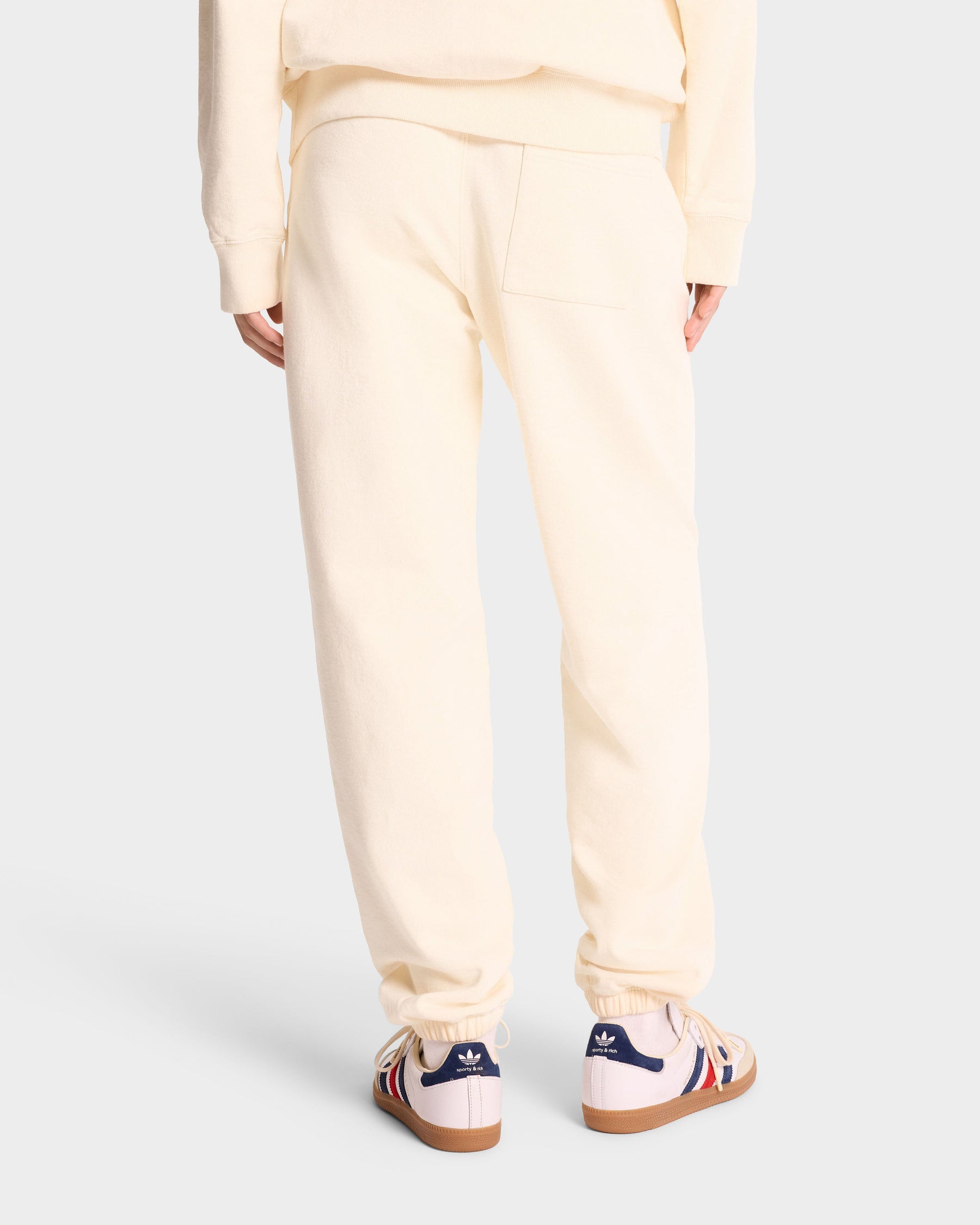 Serif Logo Sweatpant - Cream/Navy