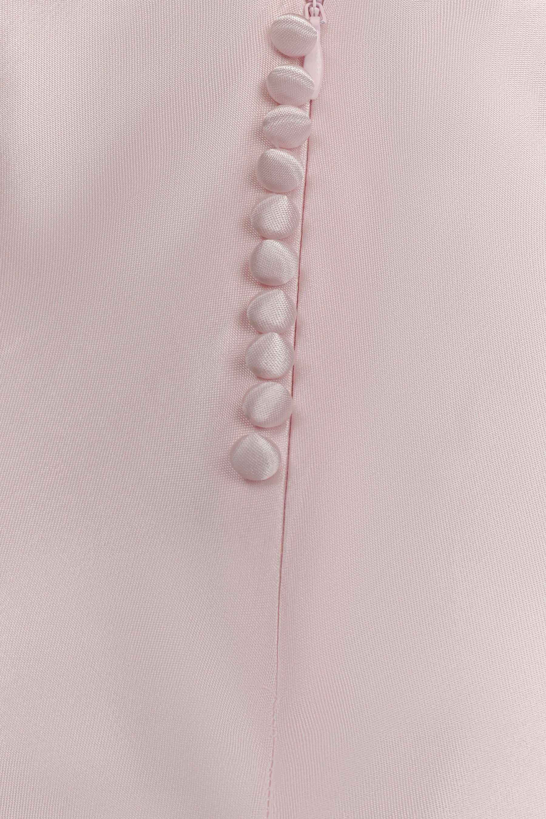 Esther Iridescent Satin Cowl Maxi Dress - Pale Pink