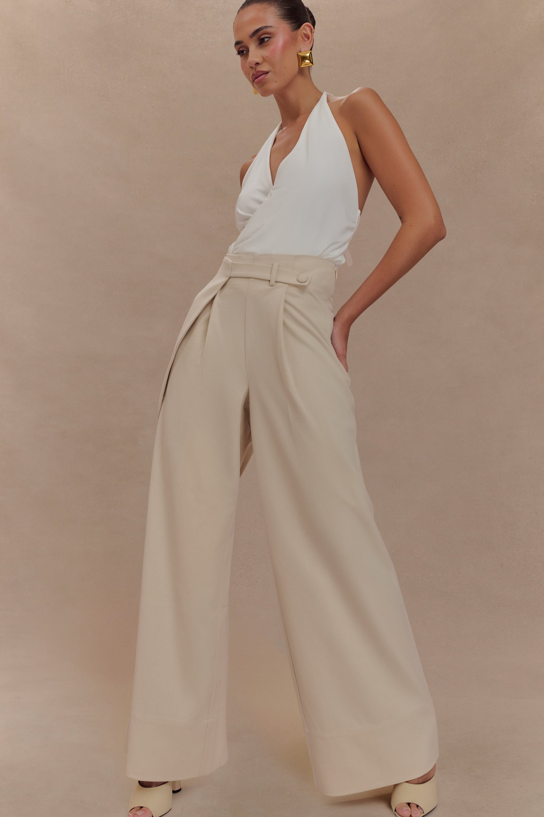 Mila Straight Leg Suiting Pant - Buttermilk