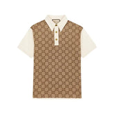 Gucci Men’s GG Supreme Monogrammed Panelled Polo Shirt