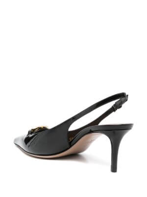 VLogo leather slingback pumps