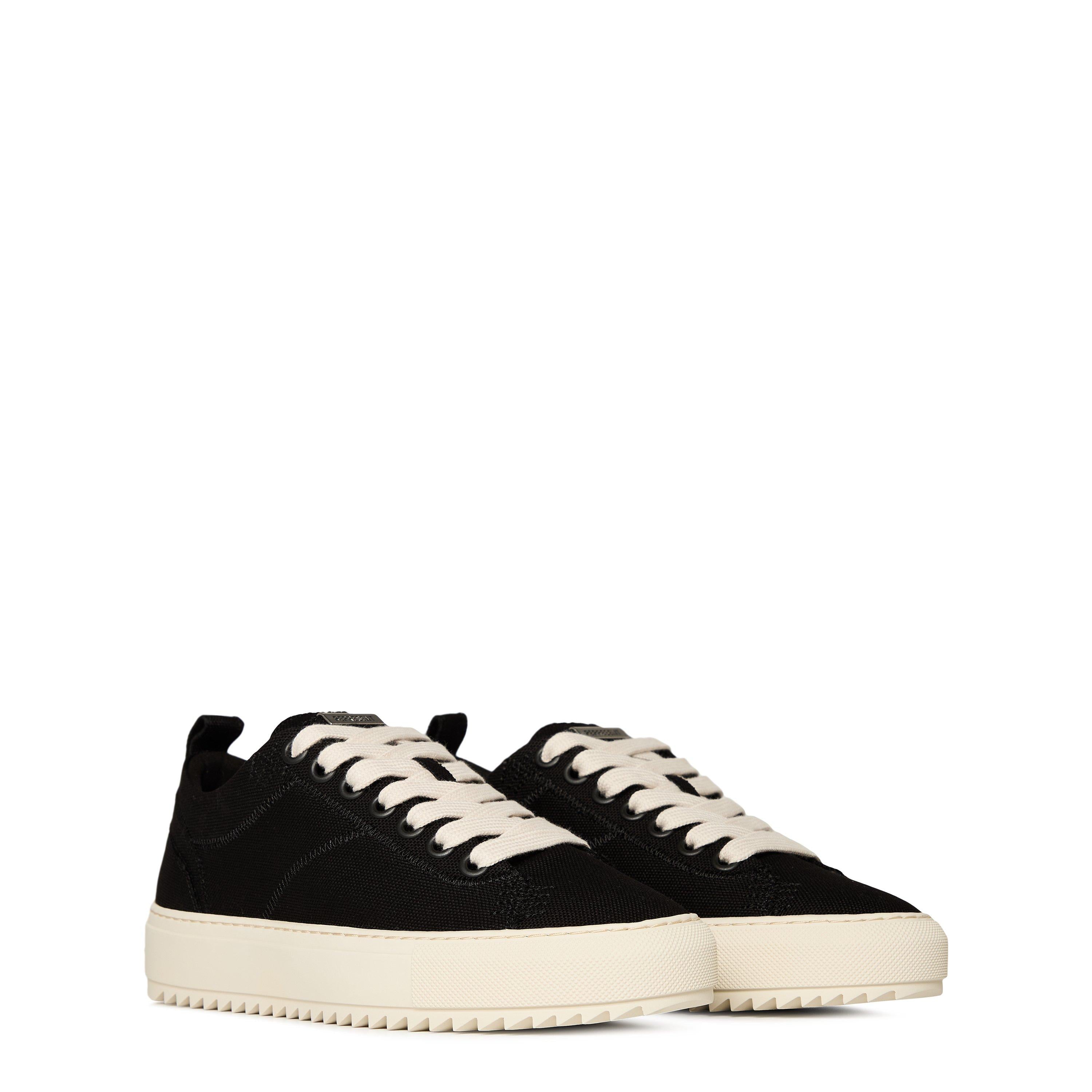 Men's New Alpha Low Lightweight Black Canvas Trainers