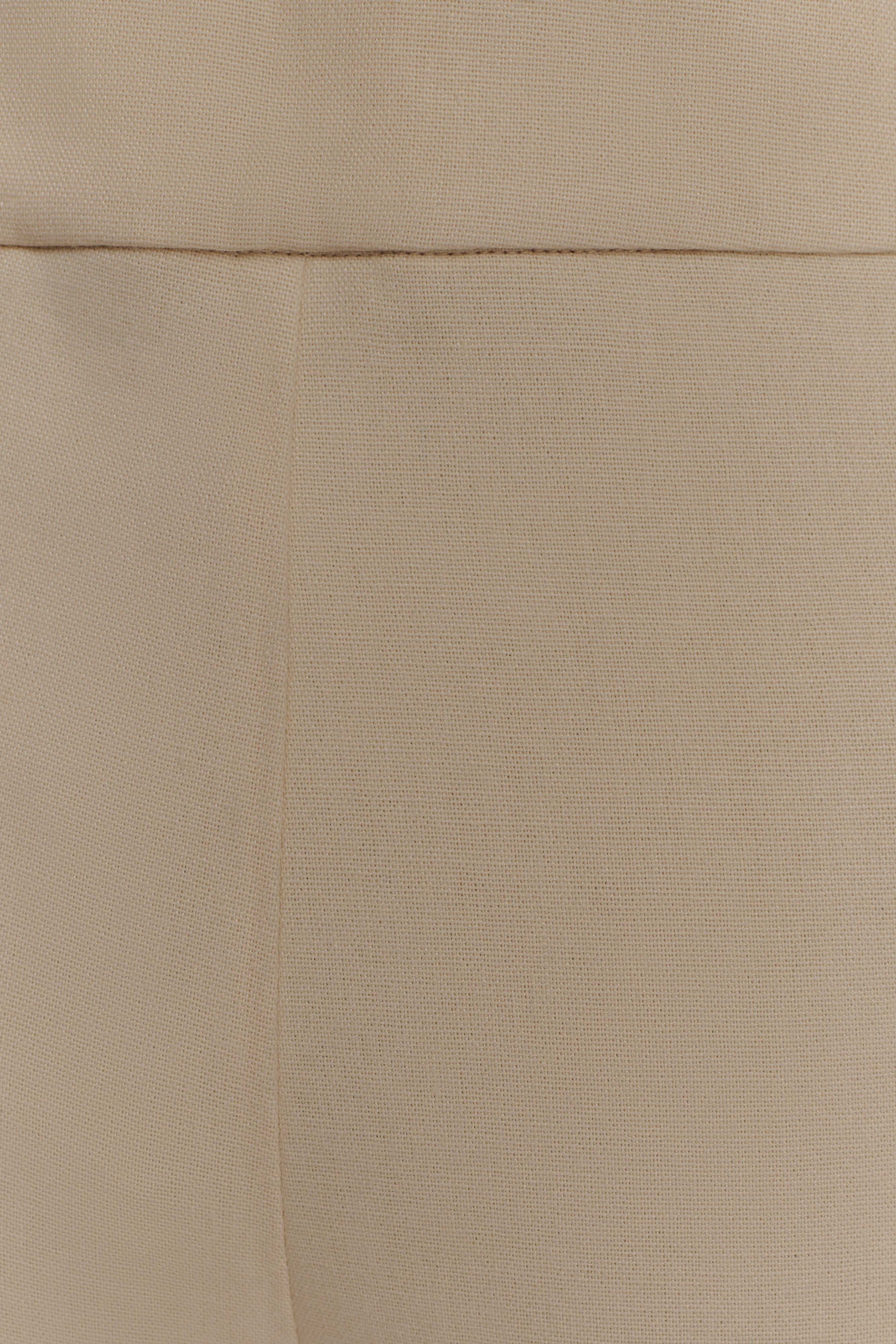 Raya Mid Rise Wide Leg Linen Pant - Natural Beige