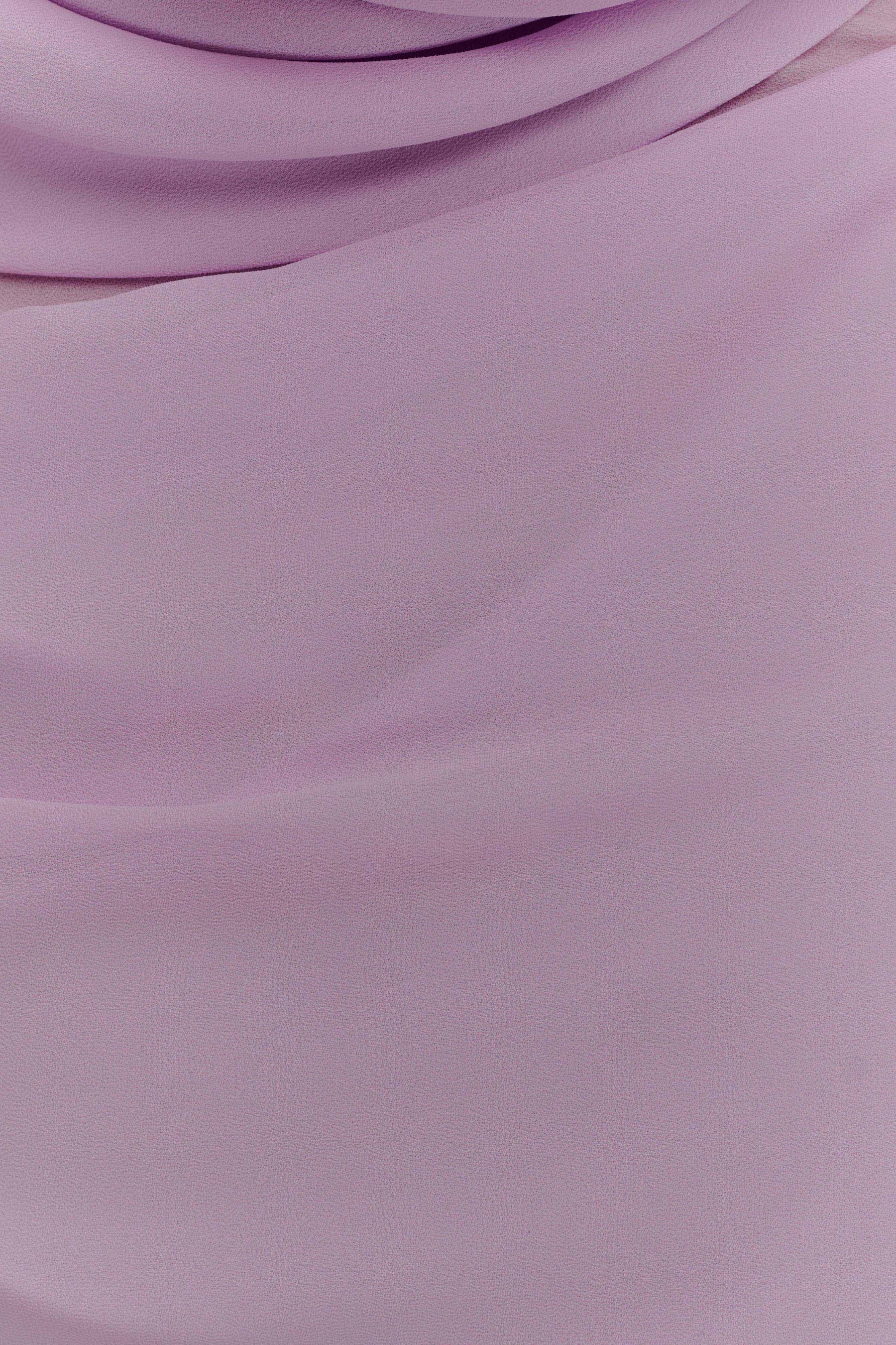 Daria Draped Chiffon Maxi Dress - Light Lilac