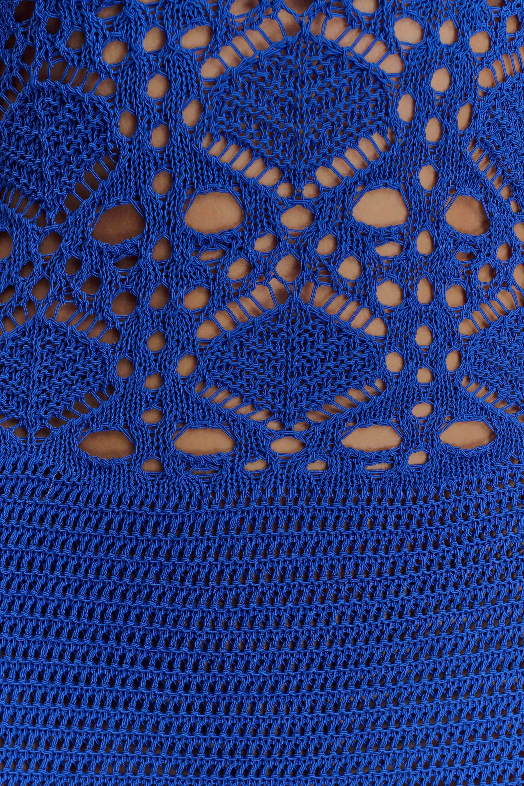 Everette Crochet Knit Mini Dress - Cobalt