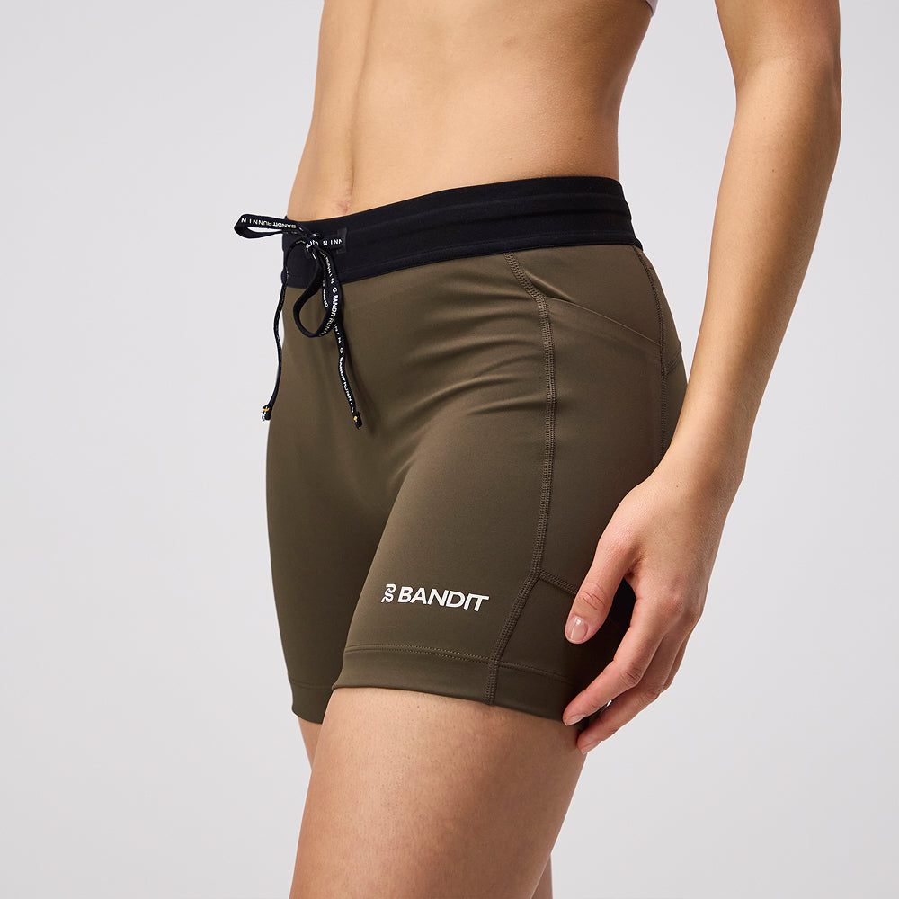 Stamina™ 5" Women's Compression Shorts - Dark Fatigue