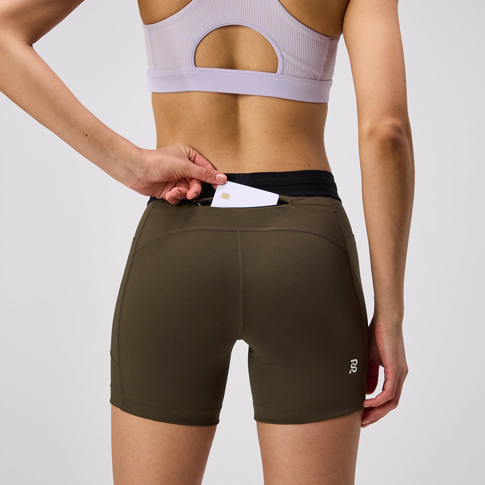 Stamina™ 5" Women's Compression Shorts - Dark Fatigue
