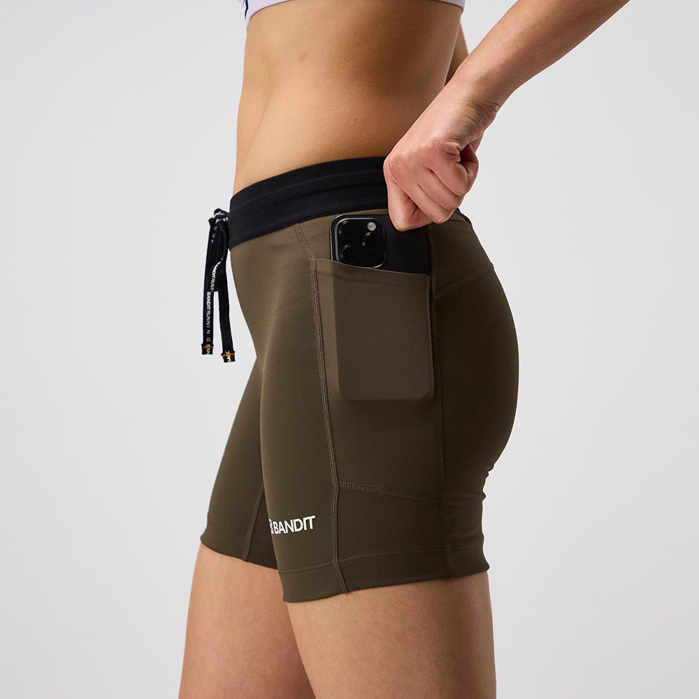Stamina™ 5" Women's Compression Shorts - Dark Fatigue