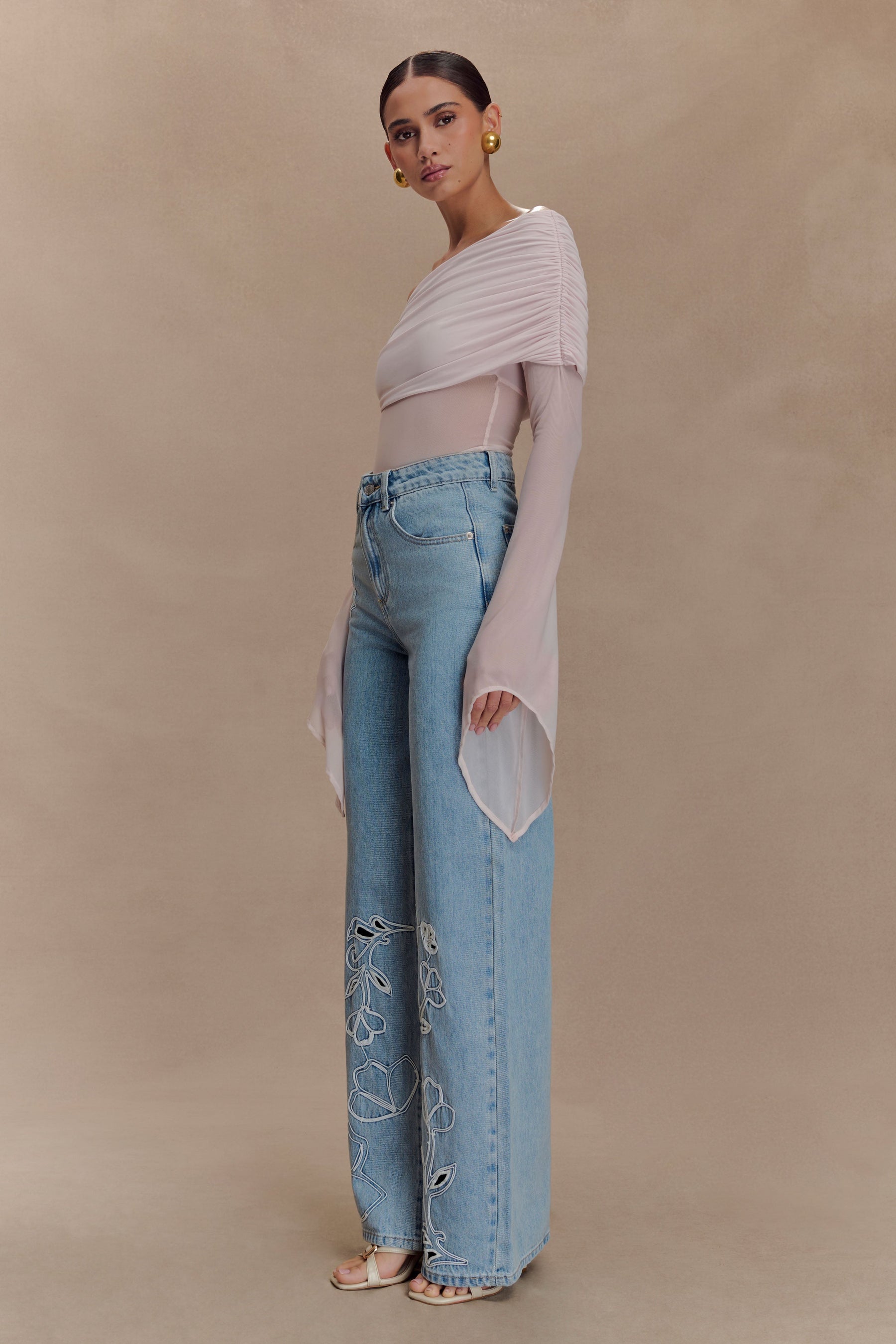 Dahlia One Shoulder Top - Pale Pink