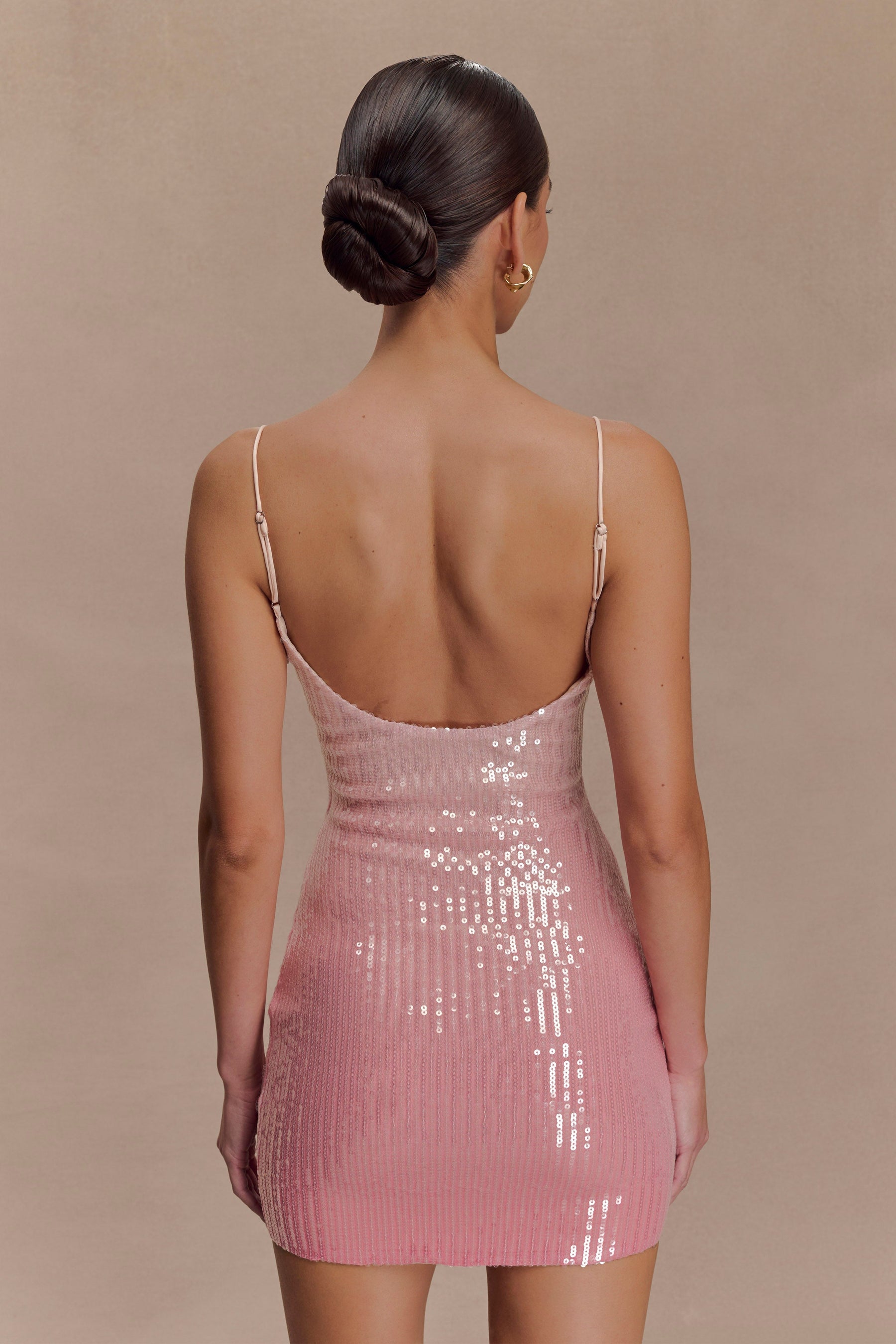 Mora Sequin Mini Dress - Ombre Pink