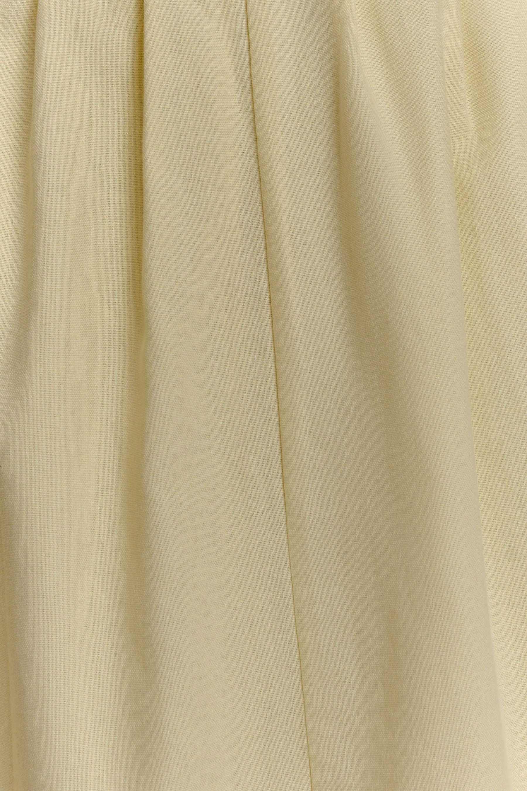 Aysha Buttoned Linen Midi Dress - Lemon