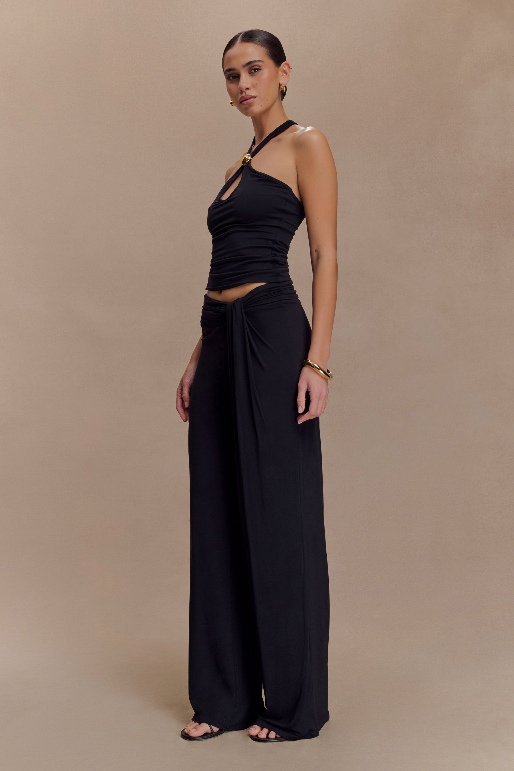 Ramona Modal Tank Top With Hardware - Black