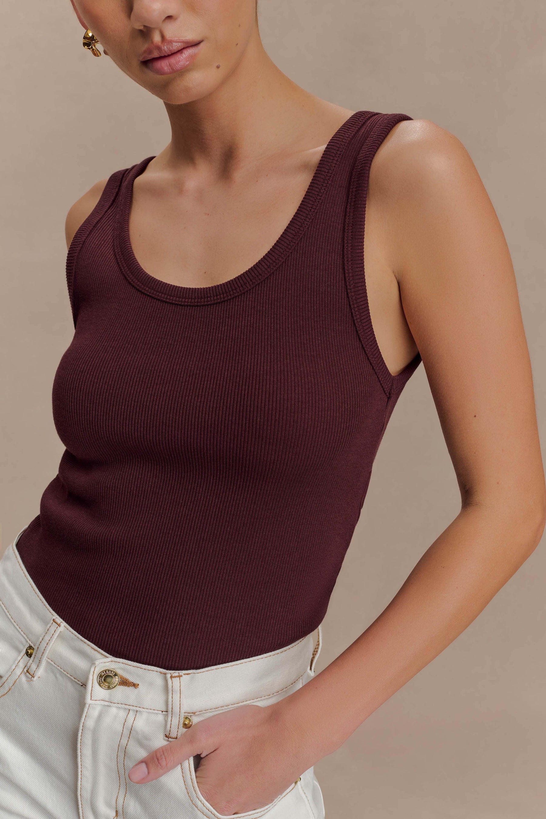 Maeva Scoop Tank Top - Chocolate