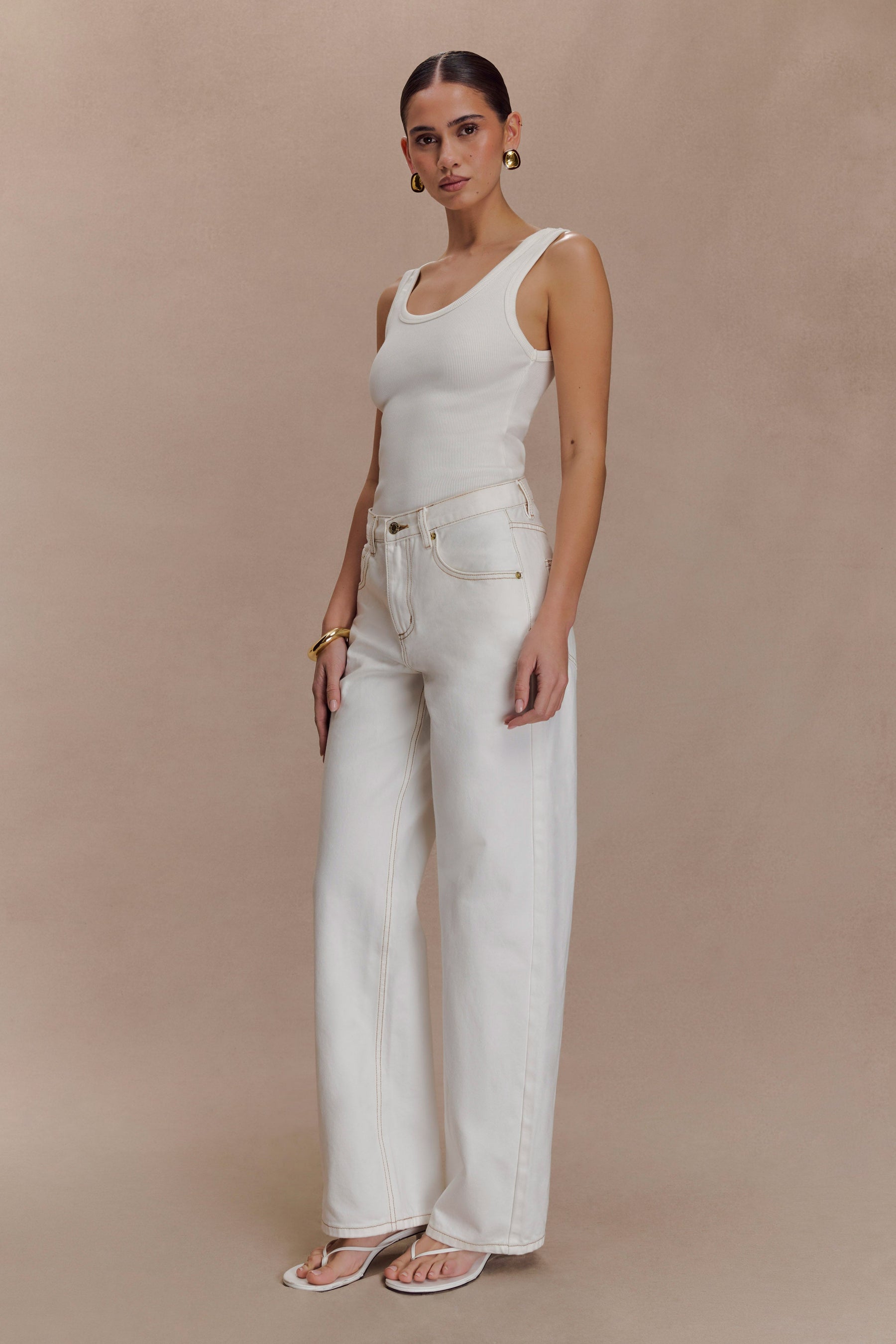 Maeva Scoop Tank Top - Ivory