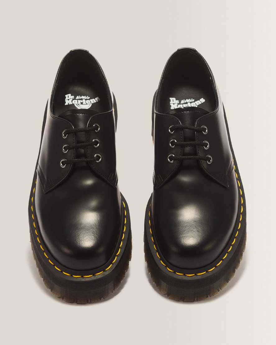 1461 Smooth Leather Platform Shoes — Black