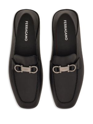 Gancini-plaque leather loafers