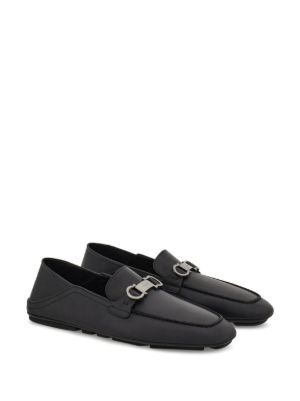 Gancini-plaque leather loafers
