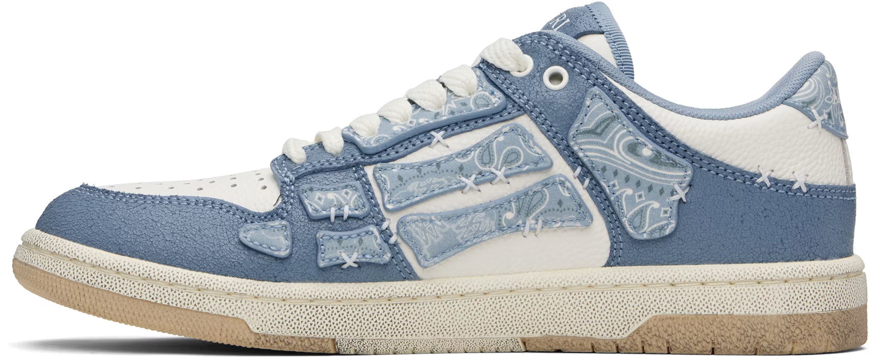 Blue & White Bandana Skel Top Low Sneakers