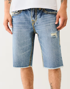 RICKY SUPER T DISTRESSED FLAP DENIM SHORT