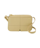 Beige Leather Crossbody Bag with Magnetic Closure