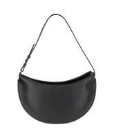 Black Leather Shoulder Bag Half-Moon