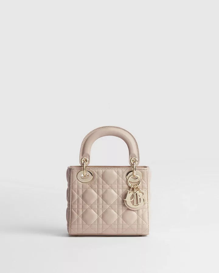 Mini Lady Dior Bag Powder Beige Cannage Lambskin