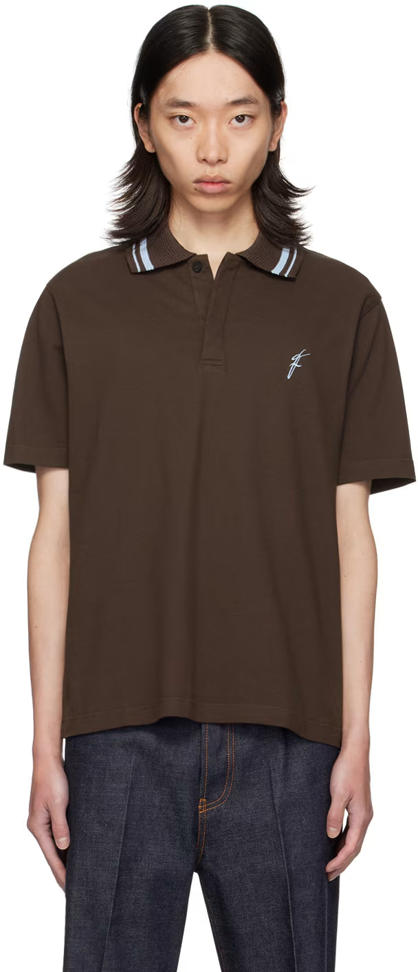 Ferragamo Brown Organic Cotton Polo