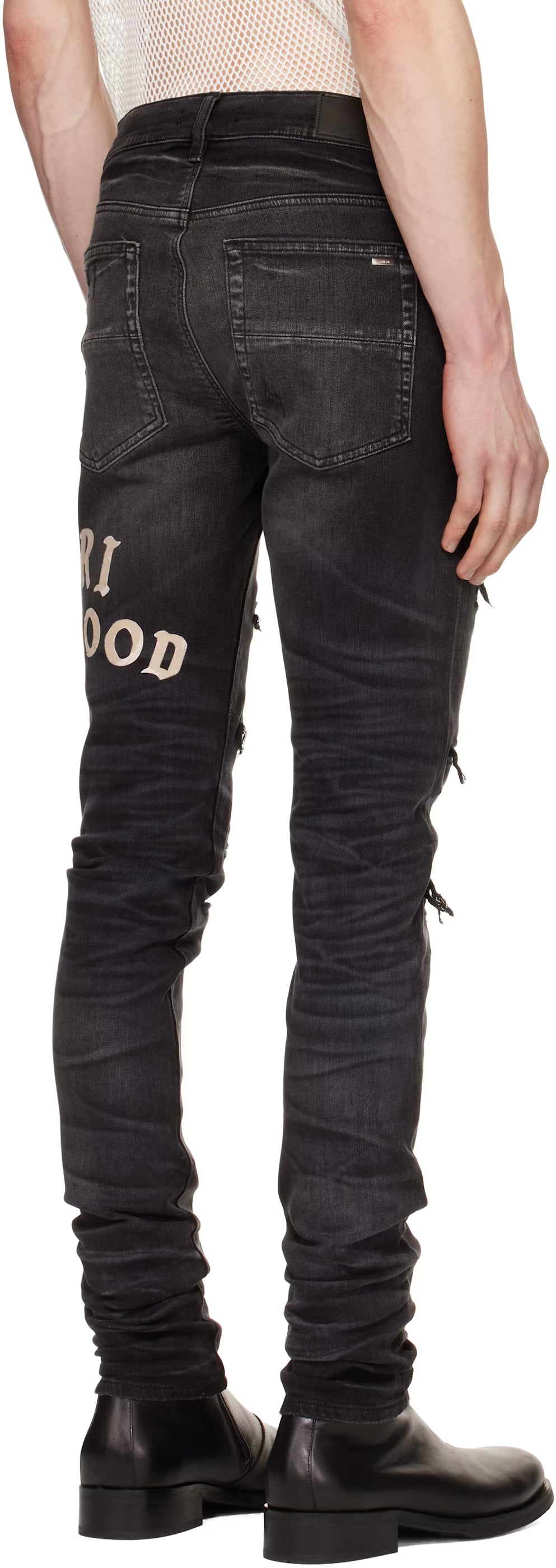 Black 'AMIRI Hollywood' Repaired Jeans