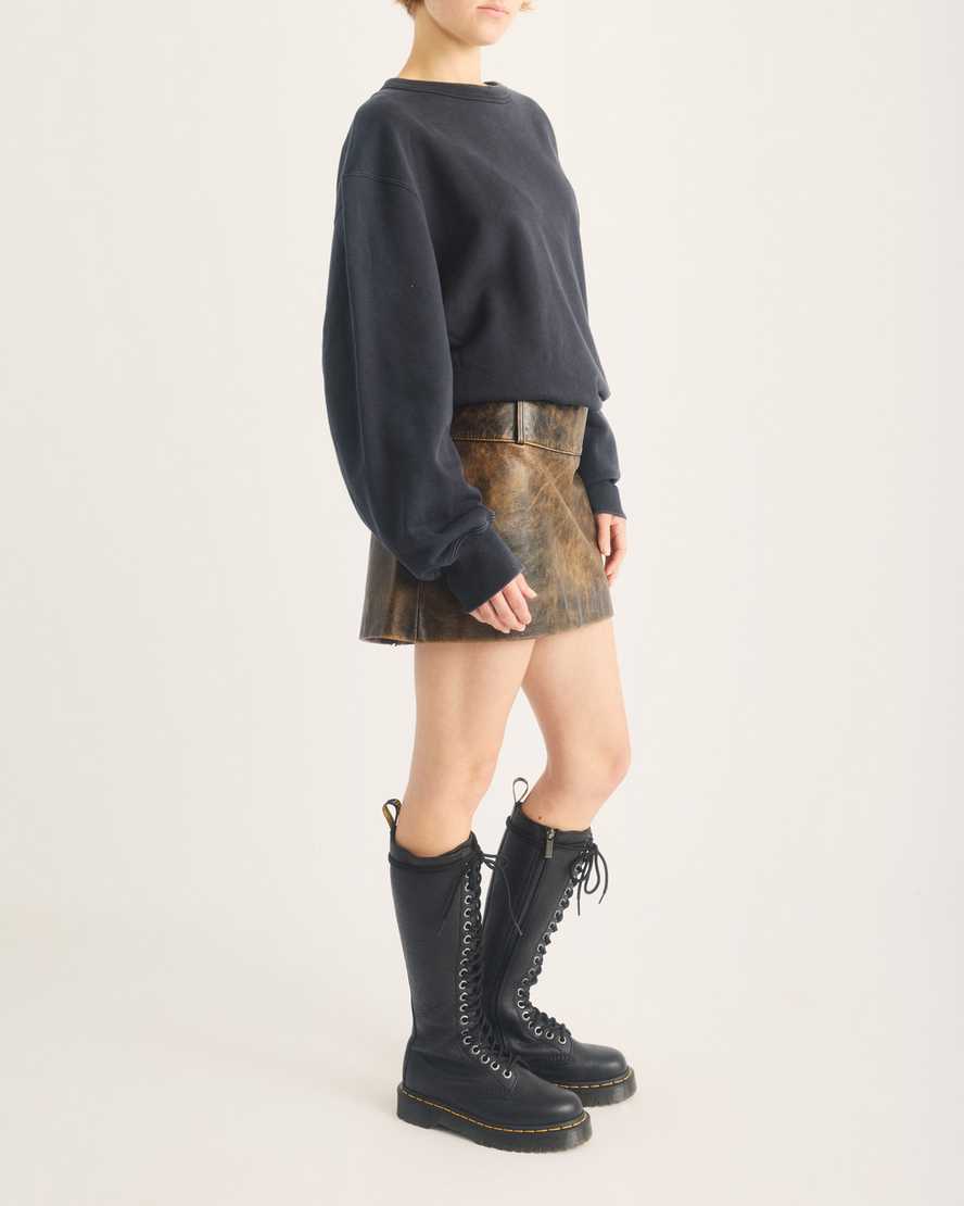 1B60 Bex Pisa Leather Knee High Boots — Black