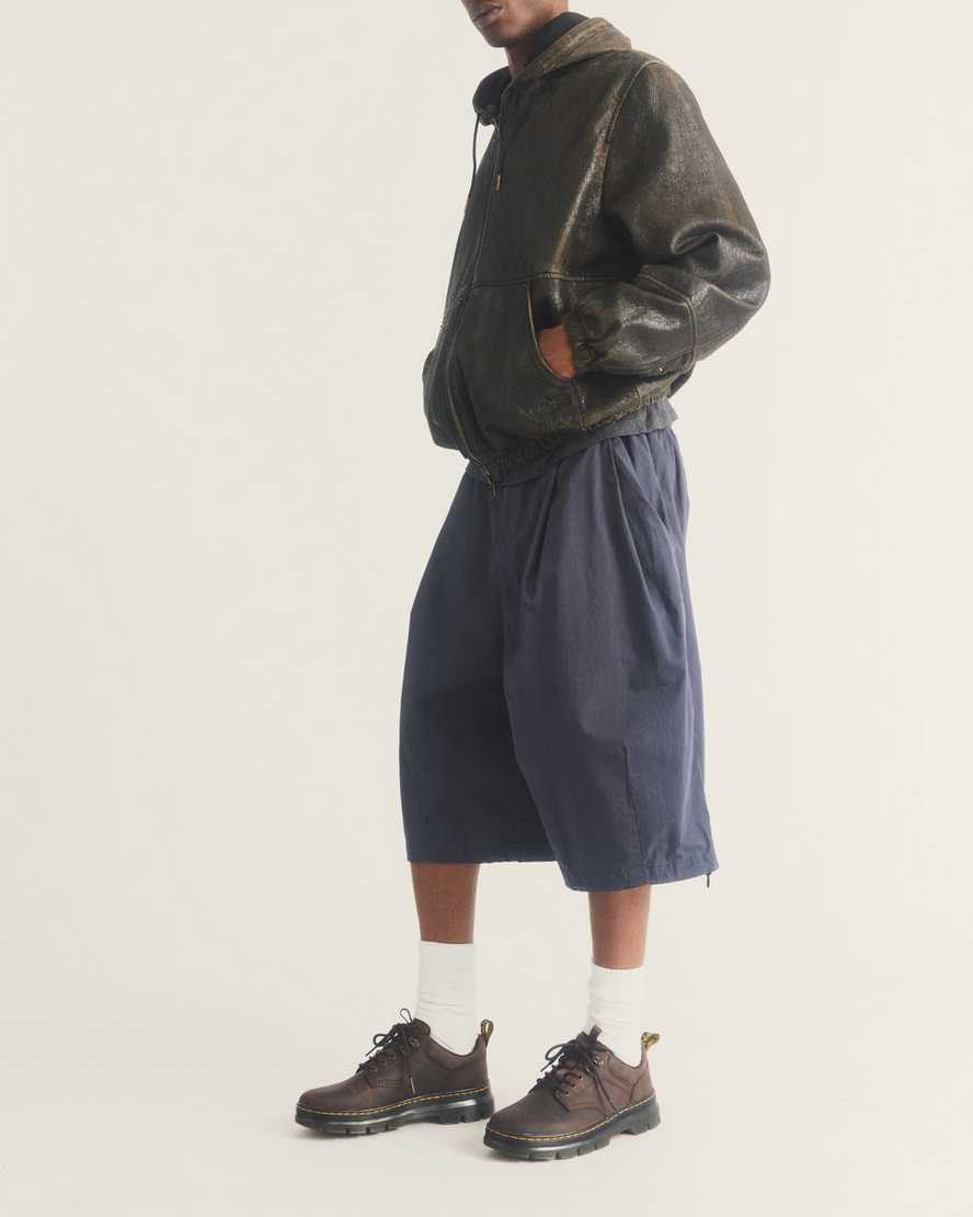 Reeder Crazy Horse Leather Utility Shoes — Dark Brown