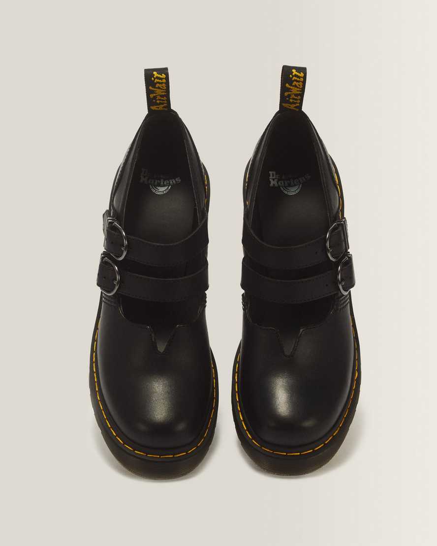 Eviee Sendal Leather Heeled Shoes — Black
