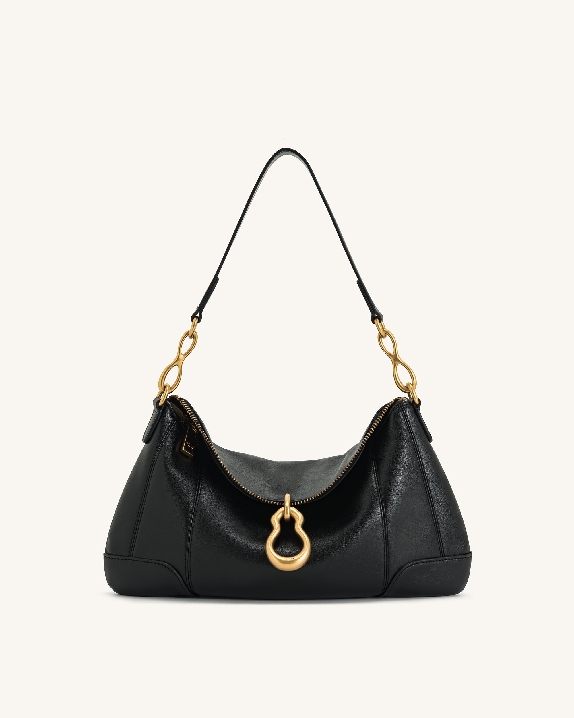 Jayla Metal Pendant Embellished Shoulder Bag - Blue Denim