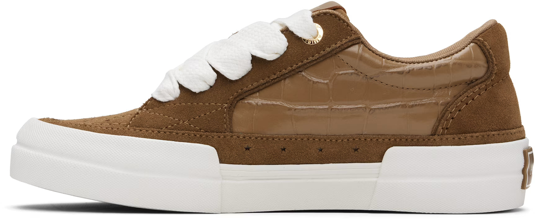 Brown Croc Debossed Sunset Skate Sneakers