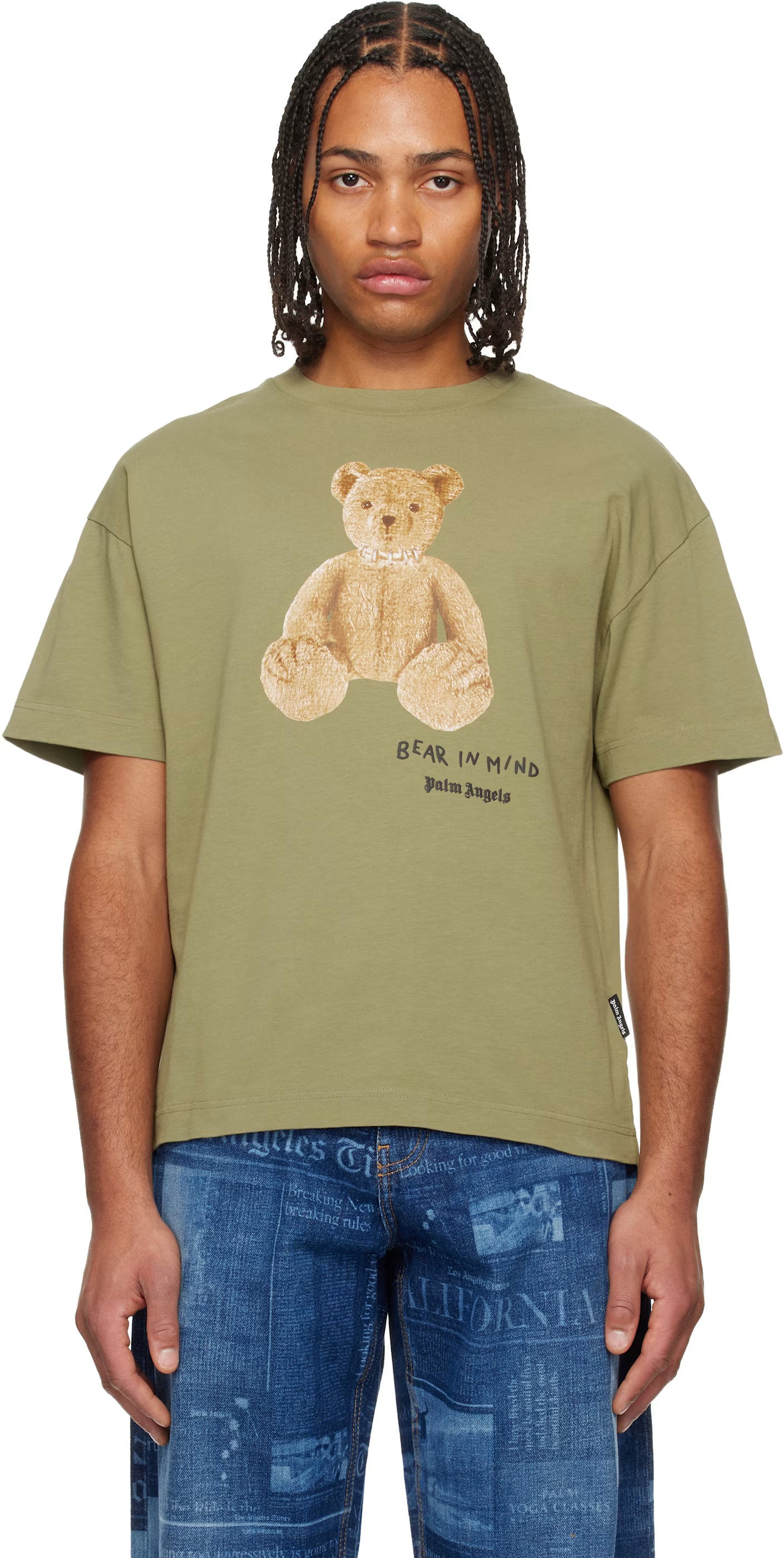 Khaki 'Bear In Mind' Regular T-shirt