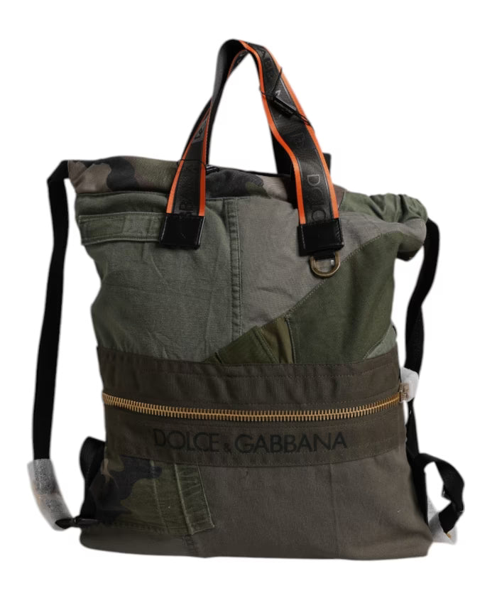 Military Green Patchwork Rucksack Backpack