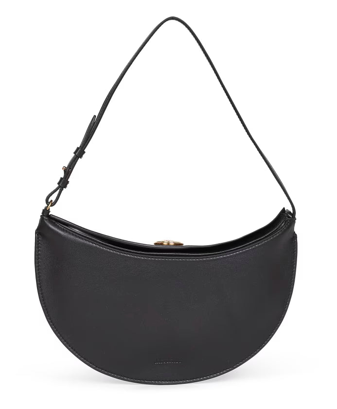 Black Leather Small Hobo Bag