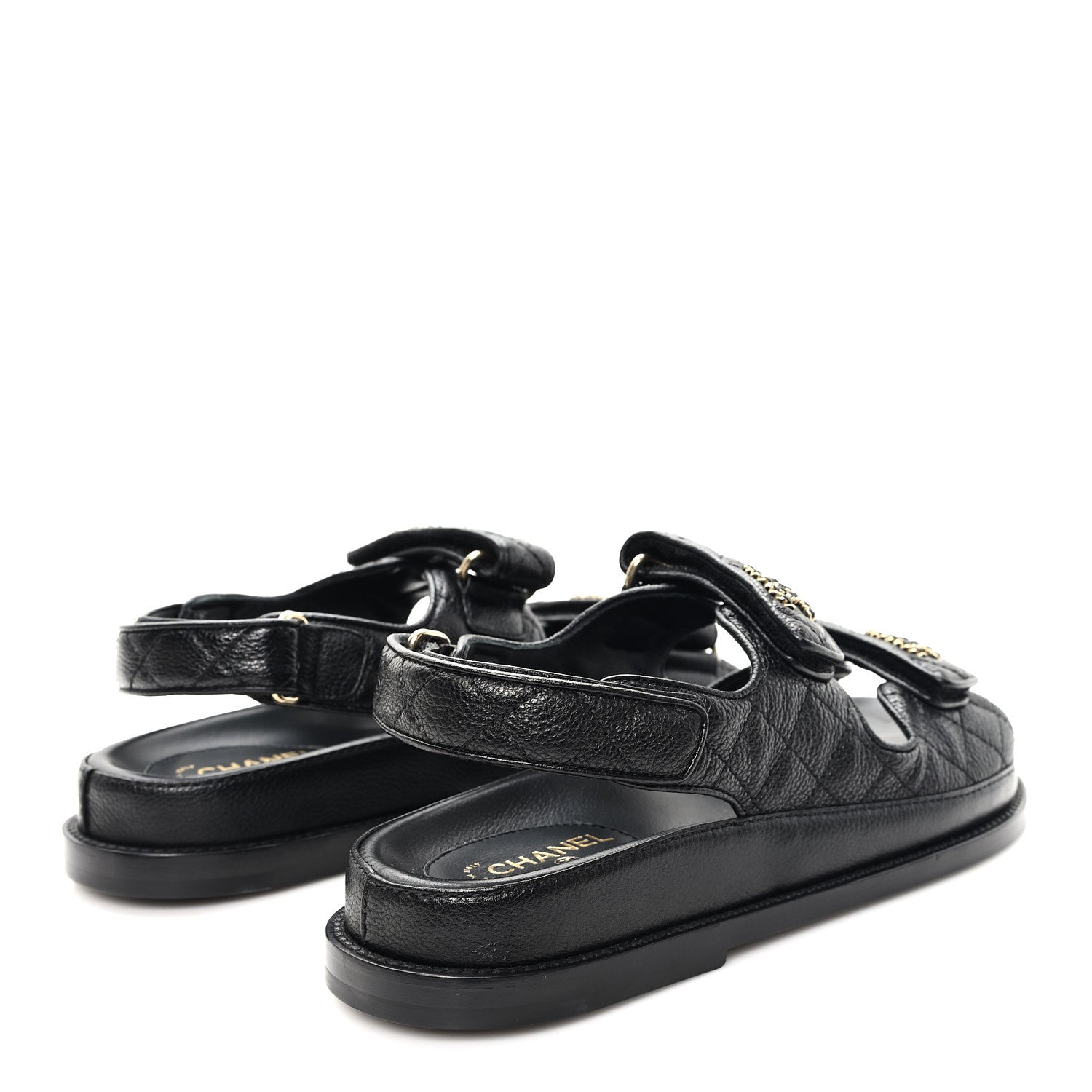 Grained Calfskin Velcro Dad Sandals