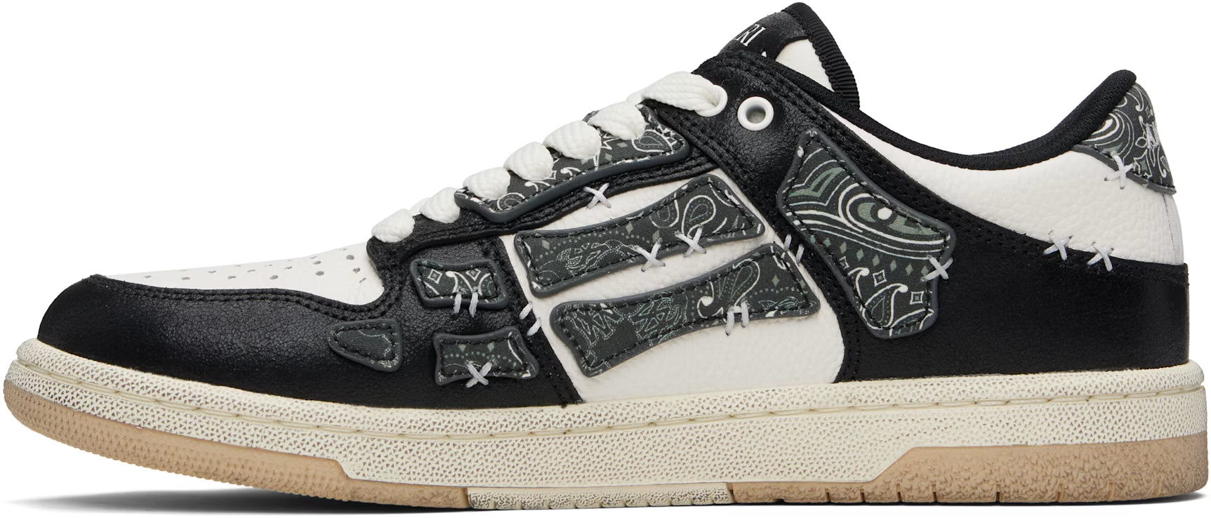 Black & White Bandana Skel Top Low Sneakers