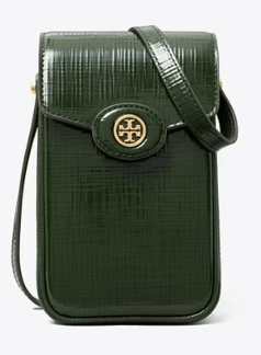 Tory Burch ROBINSON CROSSHATCHED PHONE CROSSBODY - Wallets | Shop From The Mirage