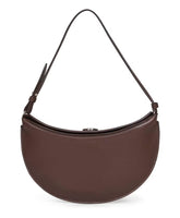 Convertible Leather Shoulder Bag in Midnight Brown