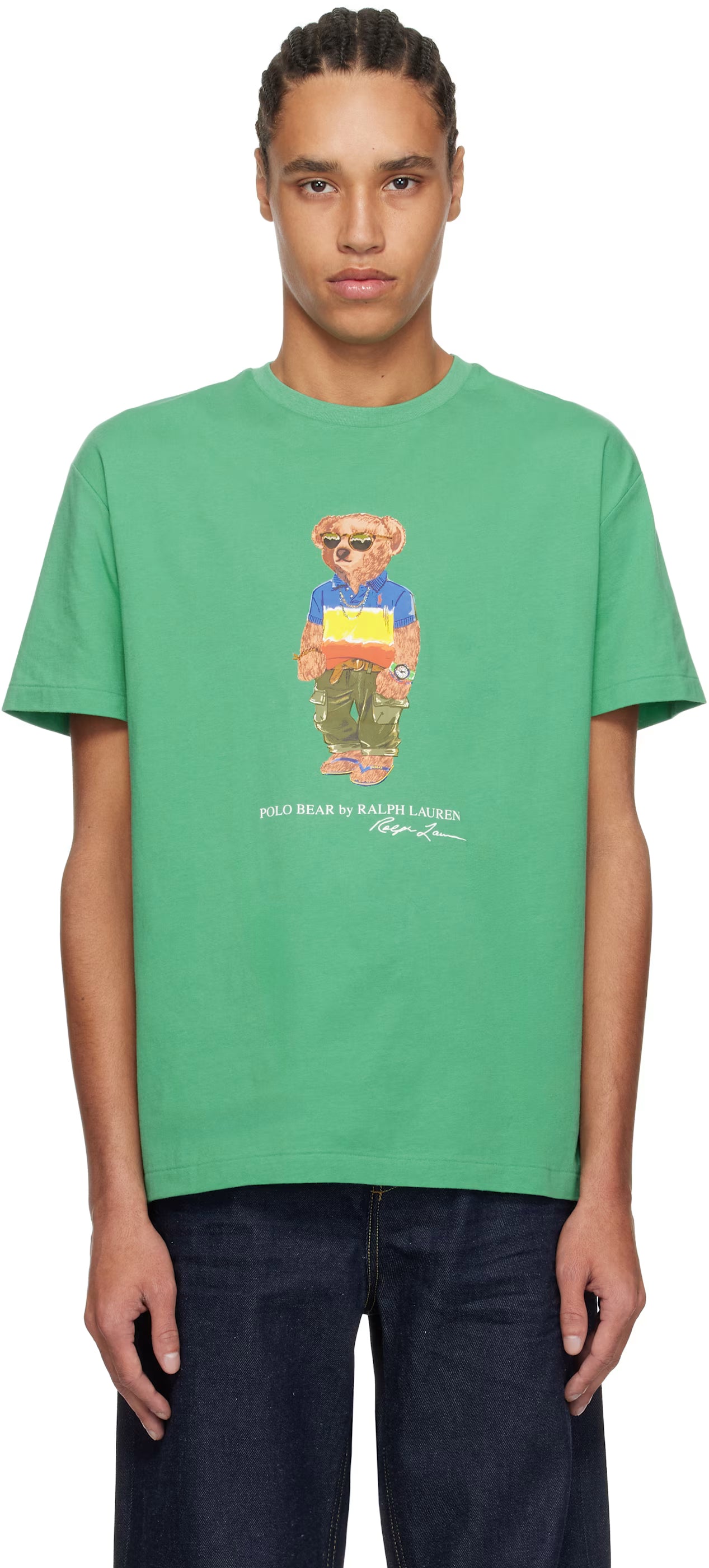 Polo Ralph Lauren Green Classic Fit Polo Bear Jersey T-Shirt
