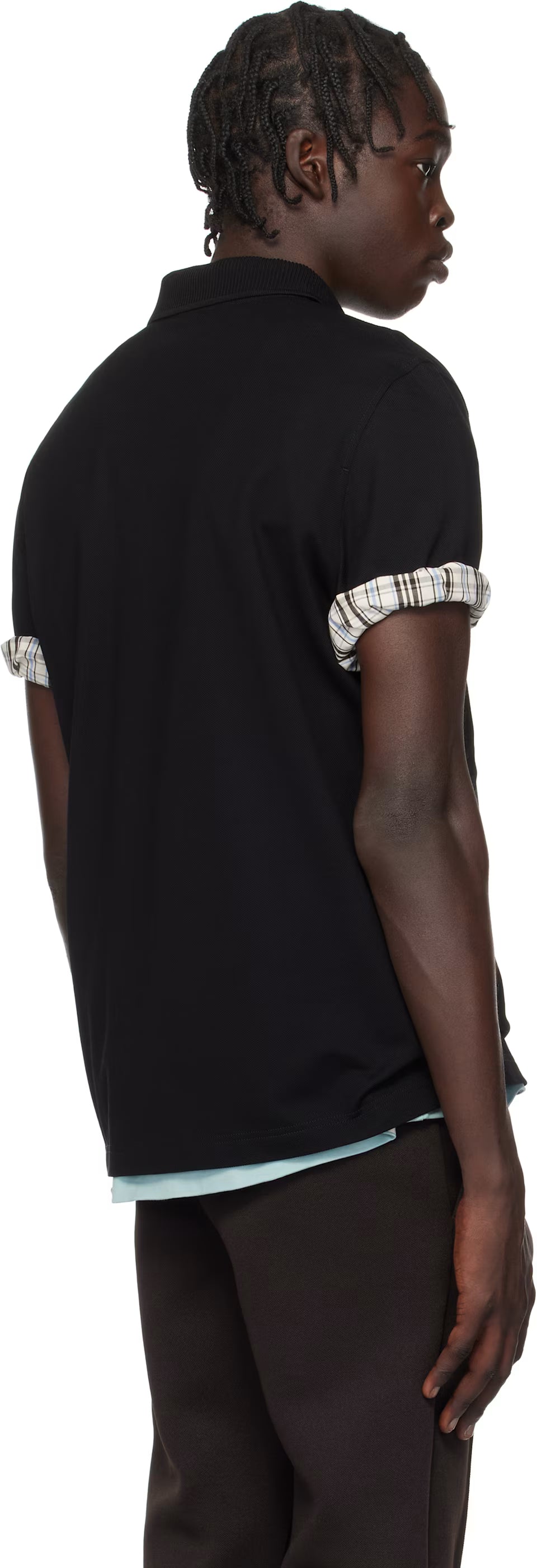 Ferragamo Black Zip Collar Polo