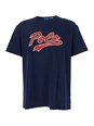 Polo ralph lauren Blue Crewneck T-Shirt with Logo Print on the Front in Cotton Man