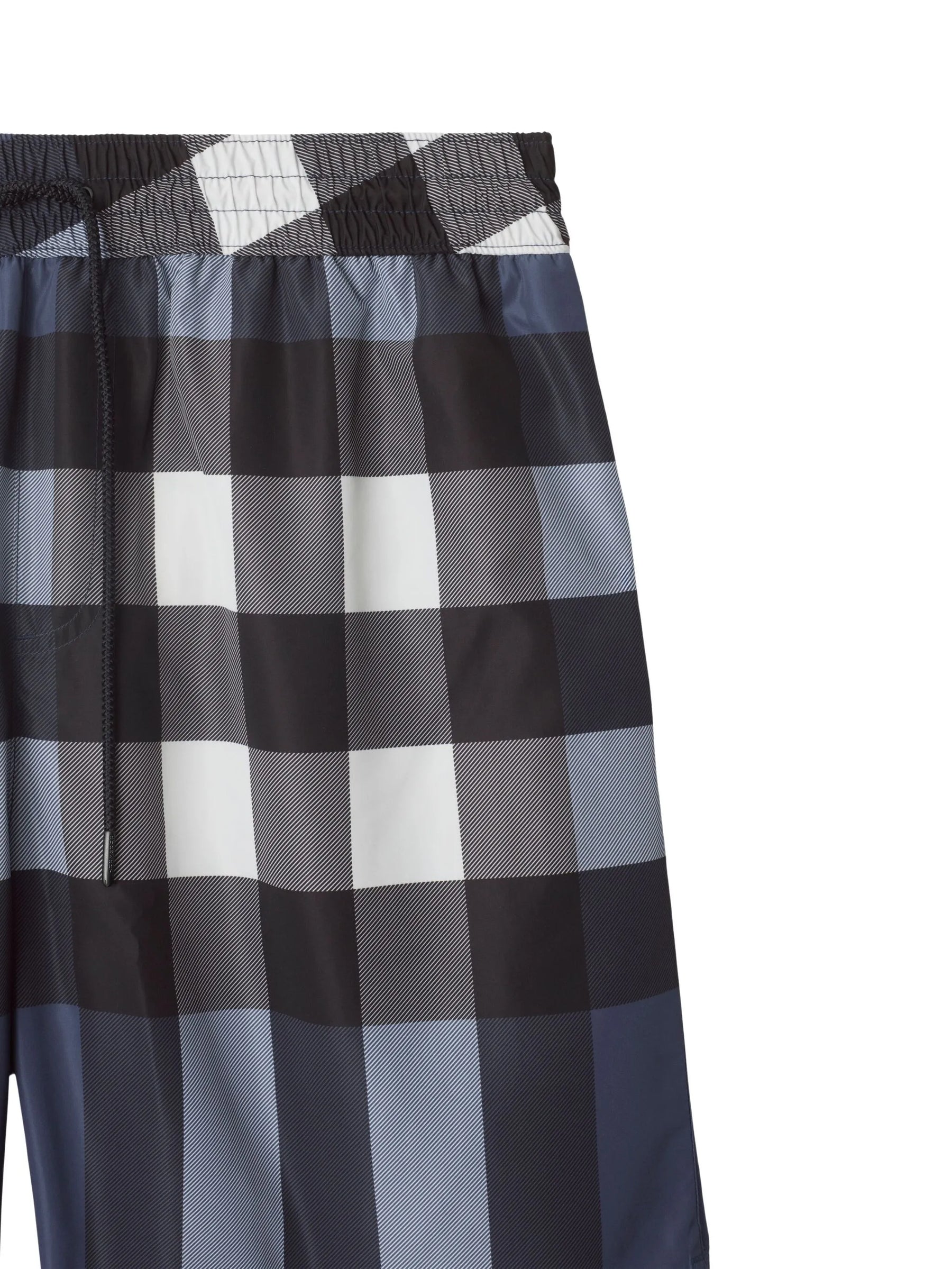 Burberry Check Swim Shorts in Navy Blue