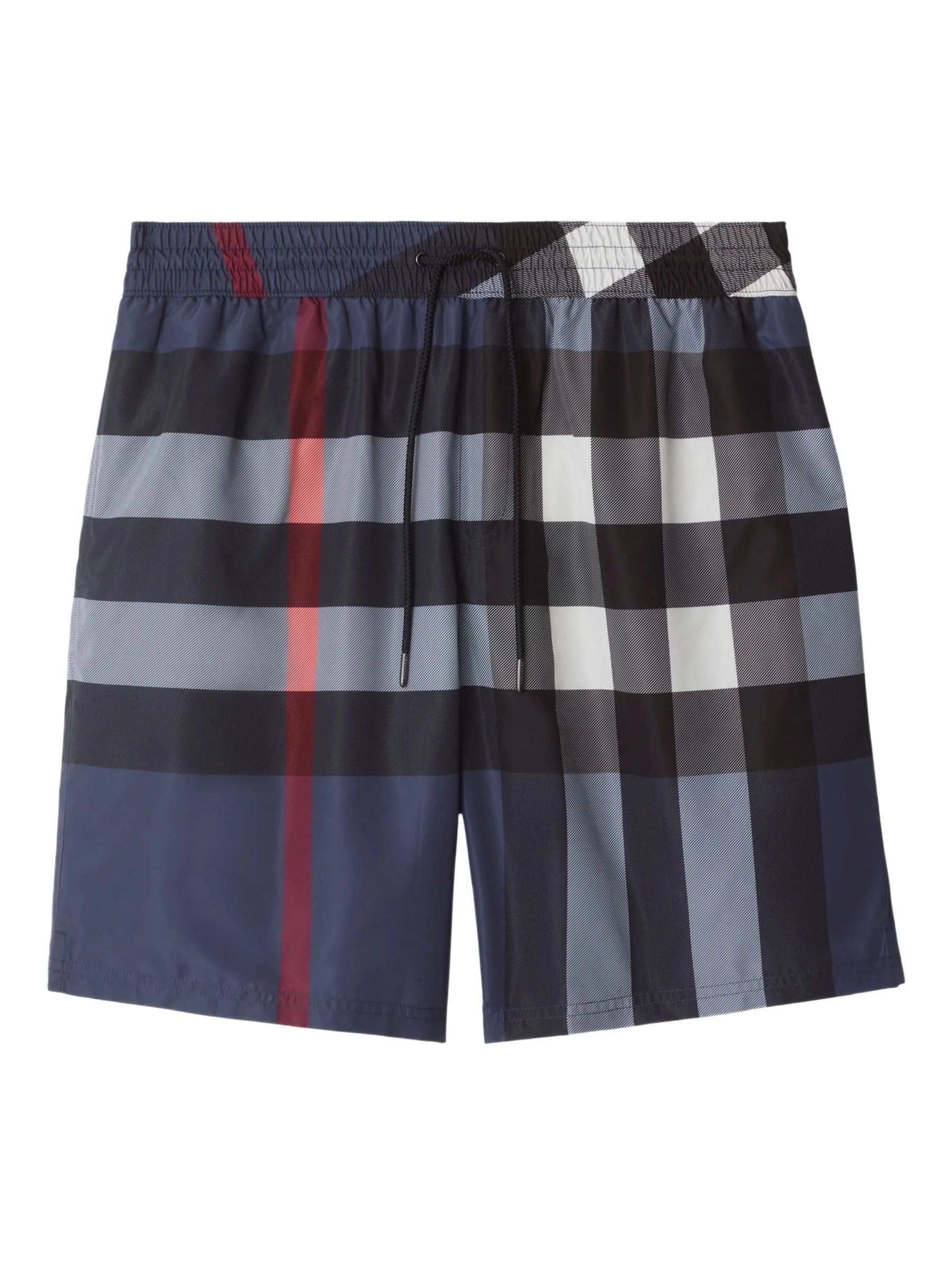 Burberry Check Swim Shorts in Navy Blue