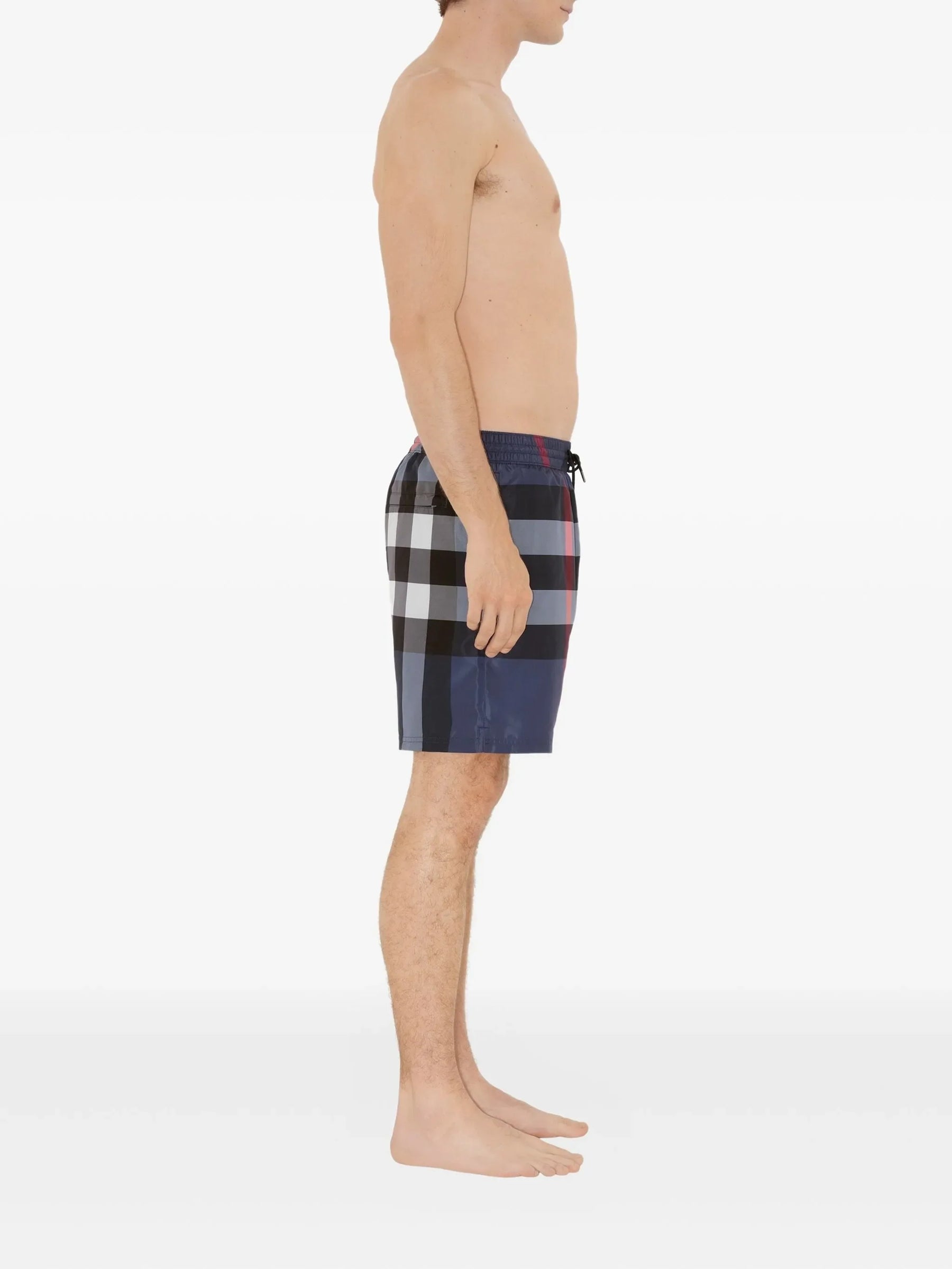 Burberry Check Swim Shorts in Navy Blue