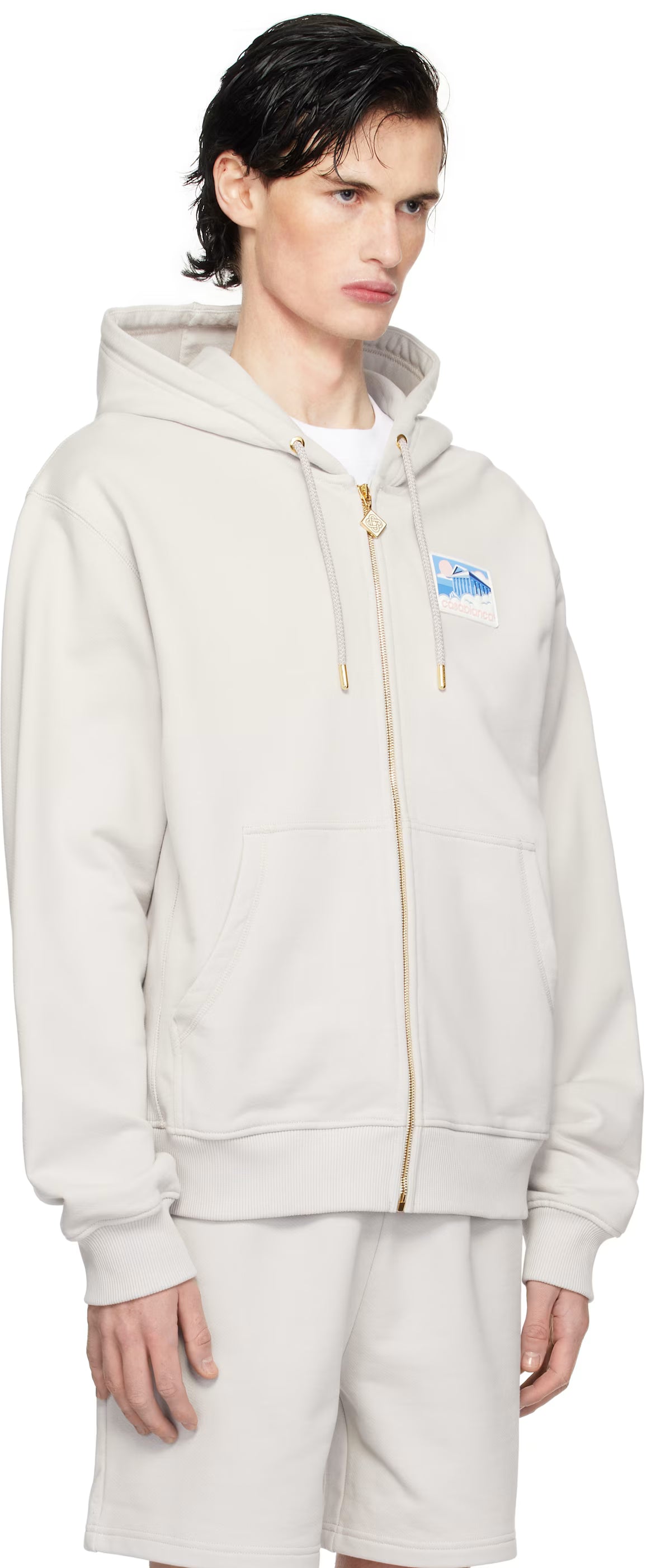 Gray Greek Temple Hoodie