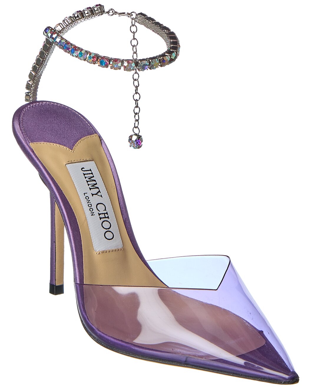 Jimmy Choo Saeda 100 Plexi & Leather Pump